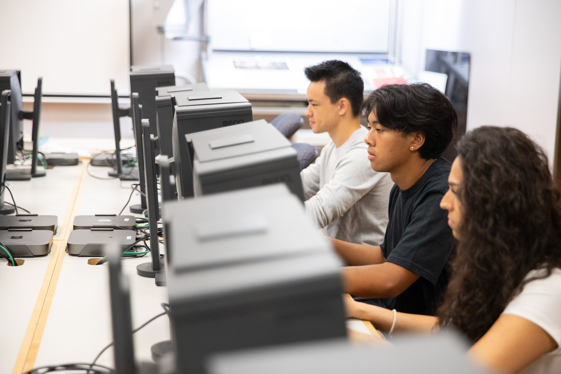 Students in the lab working on computers
