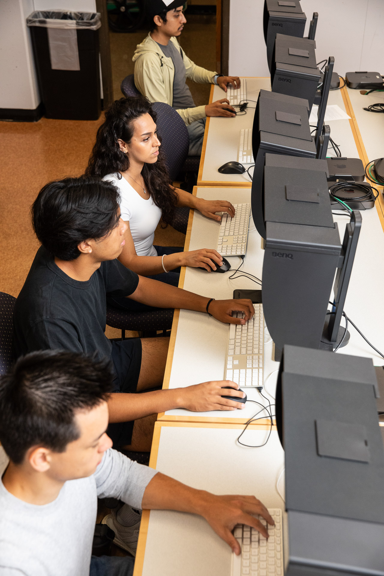 Students at computers